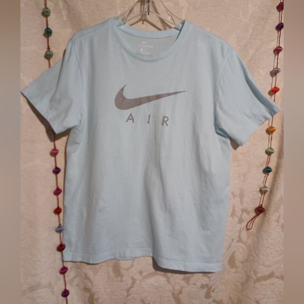 Nike Light Blue T-Shirt with Silver Logo